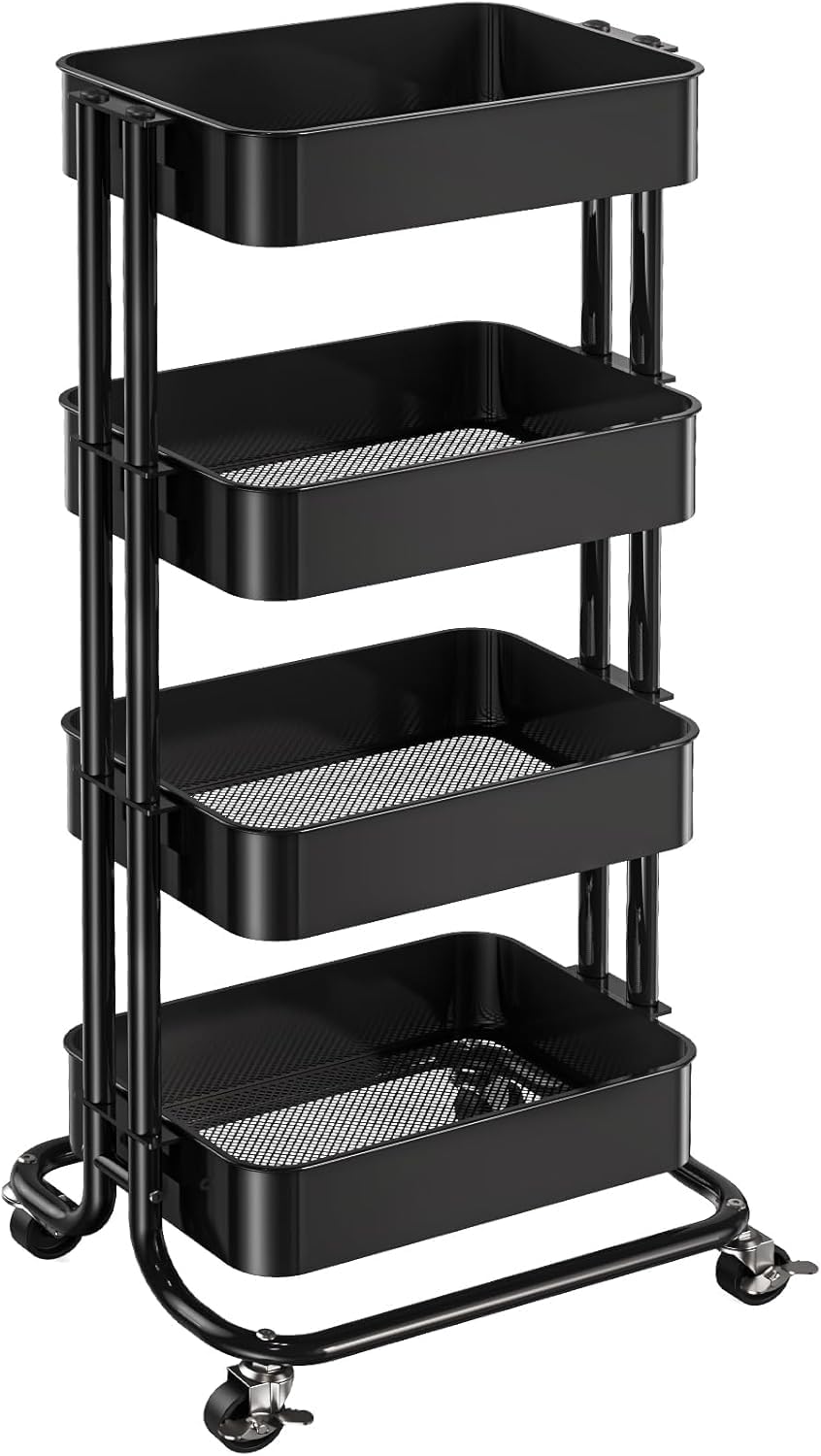 Amazon.com: Pipishell 4 Tier Metal Rolling Utility Cart with 2